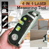 4 in 1 laser measuring tool laser level measures ruler infrared horizontal vertical cross line laser aligner bubbles ruler