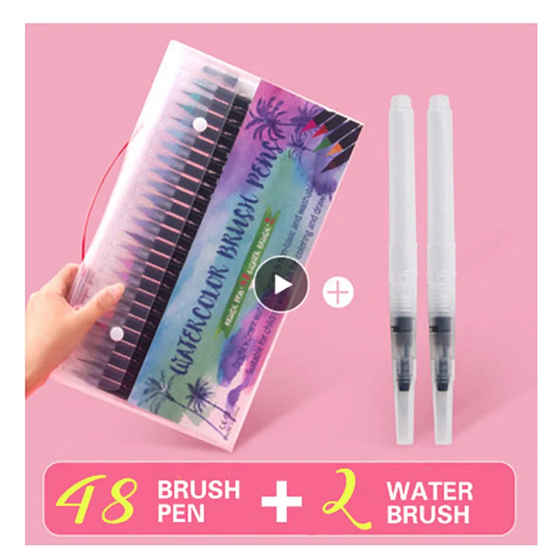 48 brush pen 72 шт. цвета художественный маркер акварельные кисти ручки для школы художественные канцелярские принадлежности Рисование раскраски манга каллиграфия - Цвет: 48 brush pen