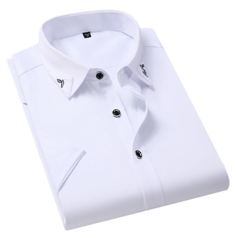 

2020 Men's Short Sleeve Shirt Fashion Korean Clothes Blusas Blouse Camisa Masculina Vestidos Casuales Slim Fit Summer Koszula
