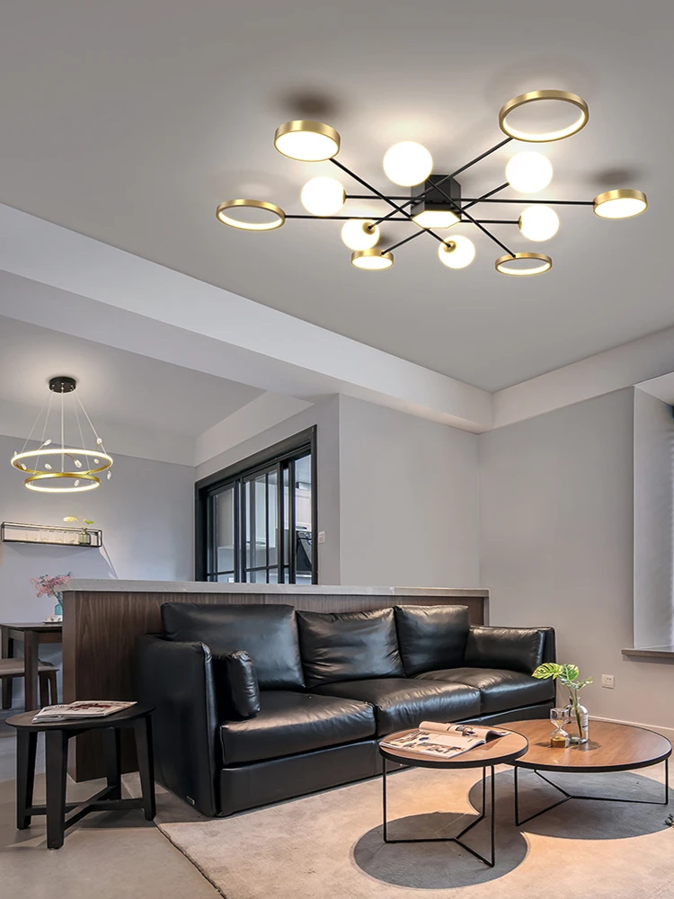 

LED ceiling lamp for living room black stepless dimming modern design lighting bedroom decoration furniture dining kitchen