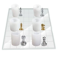 3d international chess silicone mold chocolate candy cake cupcake fondant decorating tool beeswax candle mould