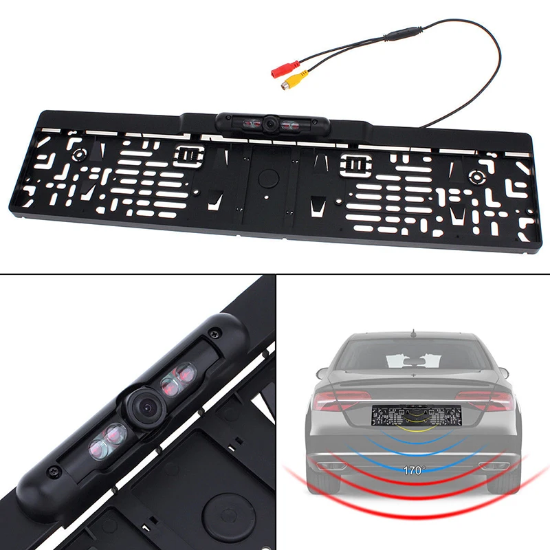 

1set Car EU License Plate Frame Rear View Reverse Backup Parking Night Vision Camera