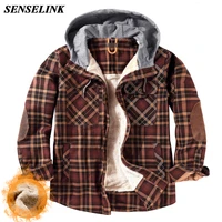 men 2021 winter warm cotton jacket plus velvet thickening plus size plaid shirt casual loose fleece liner warm jacket men s 3xl