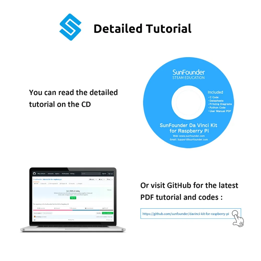 Стартовый набор SunFounder Raspberry Pi для Raspberry Pi 4B 3B+, 30 проектов с учебниками с поддержкой Python C