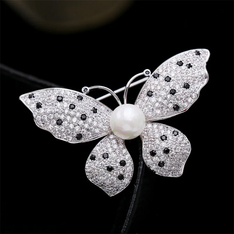 

Donia jewelry Luxury A-class zircon temperament pearl brooch butterfly brooch female accessories wedding fashion accessories
