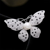donia jewelry luxury a class zircon temperament pearl brooch butterfly brooch female accessories wedding fashion accessories