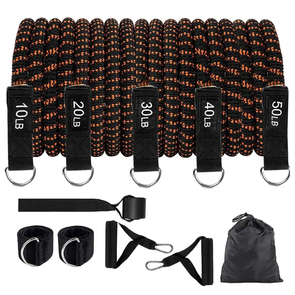 

11PCS/Set Resistance Bands Physical Training Elastic Ropes Door Fitness Pull Rope Yoga Elastic Belt For Muscle Strength Training