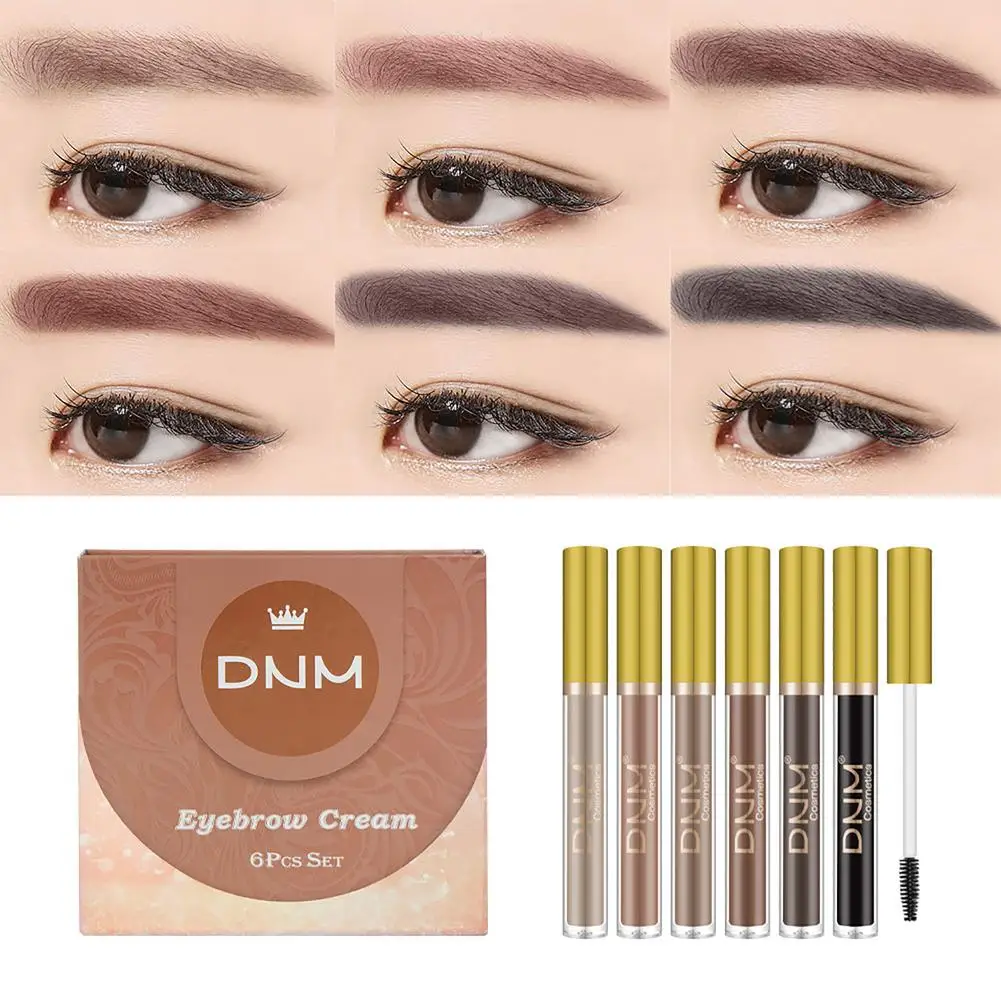 

6colors/set Eyebrow Cream Waterproof Long Lasting Dye Eyebrow Styling Gel Natural Thick Eyebrow Cream Gel Makeup Cosmetics