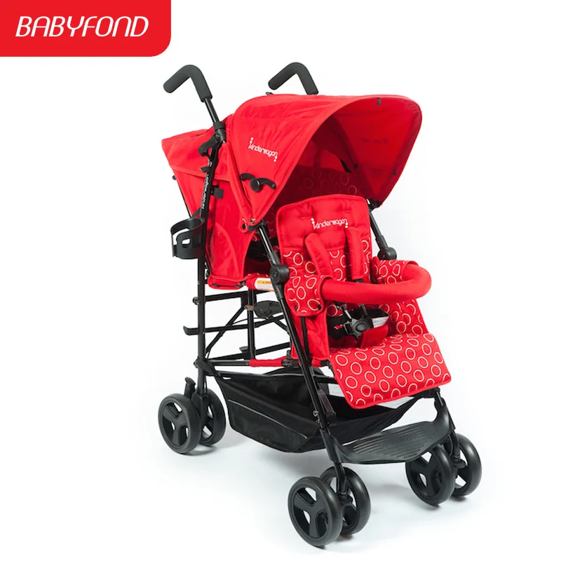 Коляска Kinderwagon twins детская коляска с двойным зонтиком легко складывается|umbrella