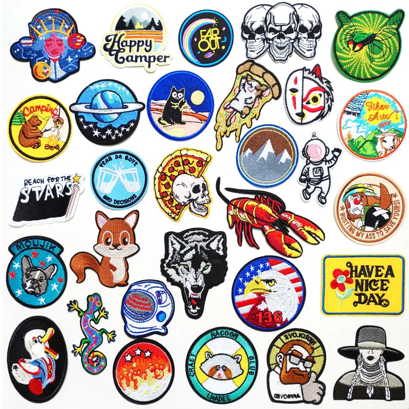 Нашивки с изображением волка кота тканевые нашивки для украшения одежды значки