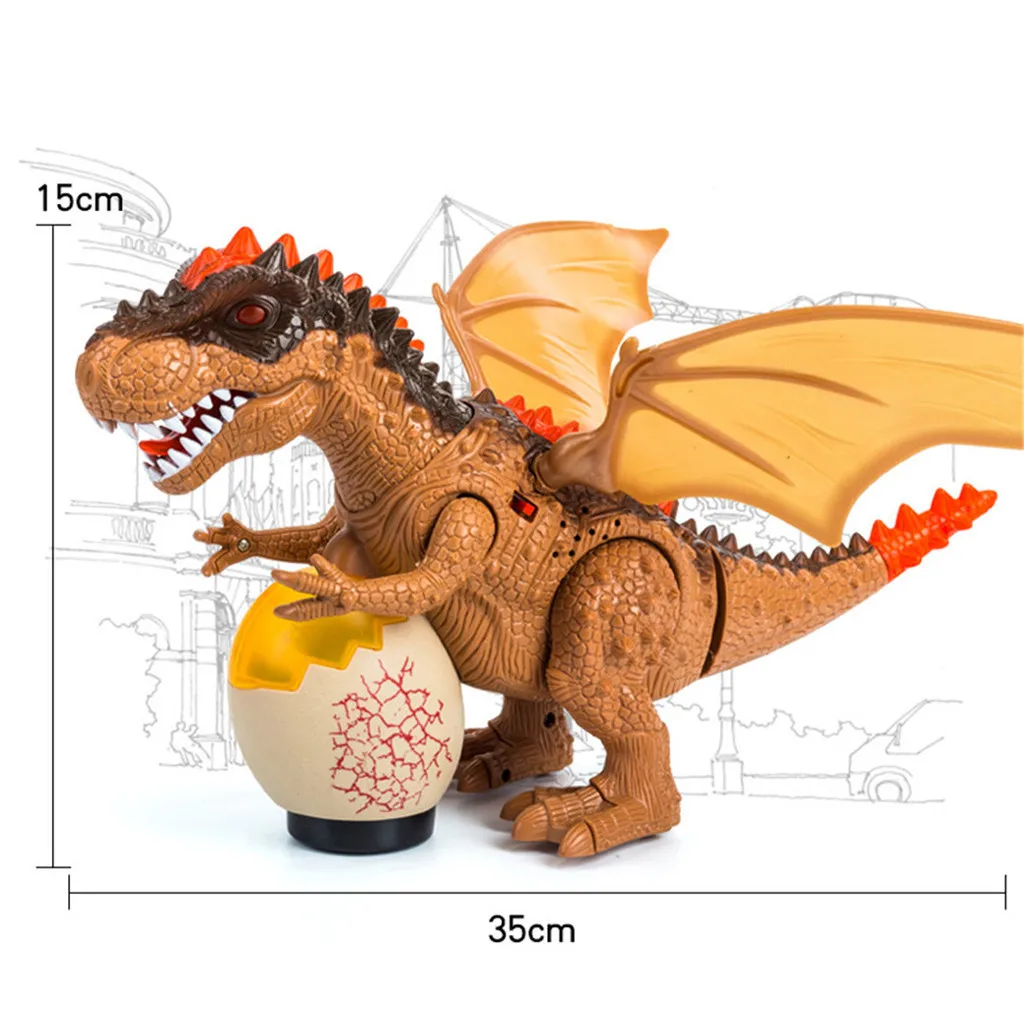 

Tyrannosaurus T-Rex Dinosaur Figure Model Toy With Lights And Induction Sliding