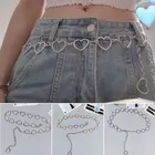 Женский ремень в стиле панк, серебристый металлический ремень в форме сердца, для джинсов и юбки, 2020