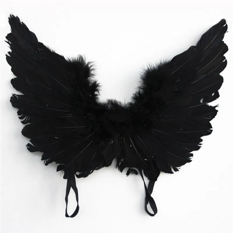 

Kids Feather Fairy Angel Wings Night Party Fancy Dress White/Black Props Costumes Wedding Apparel Accessories