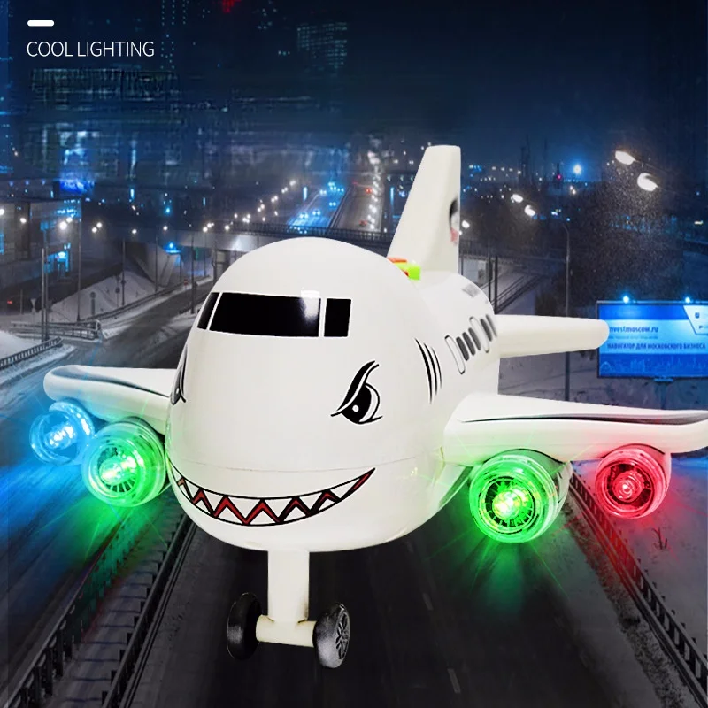 

Inertia Airplane Toys for Children Music Simulation Track Inertia Children's Toy Aircraft Passenger Plane Kids Airliner Toy Car