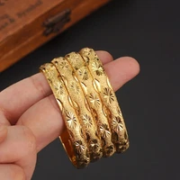 4 pieces wholesale fashion dubai bangle wedding jewelry gold color dubai bracelet for menwomen africa arab items gifts