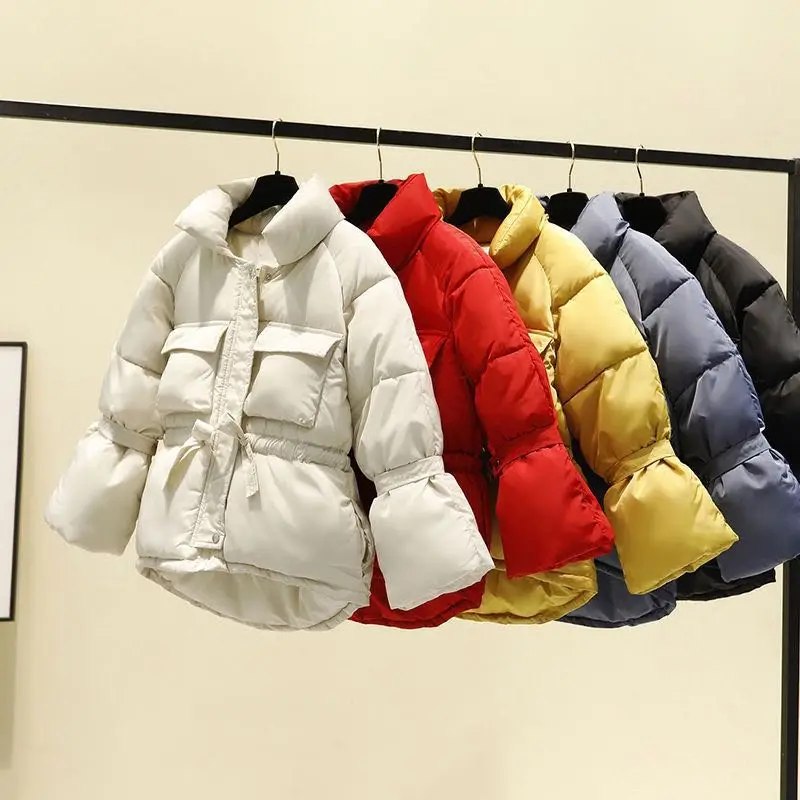

Parka women Horean winter jacket women Zipper Pockets winter jacket Loose Solid Keep warm jacket winter