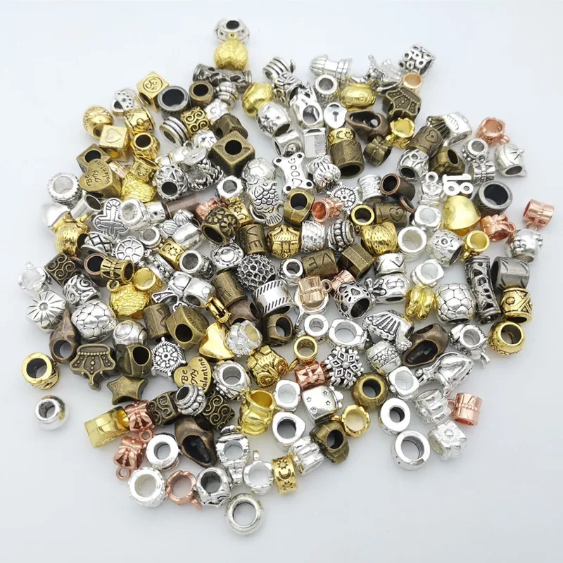 

Hot sale 100g zinc alloy metal mixed Large beads pendant antique bronze bracelet necklace DIY jewelry crafts wholesale accesso