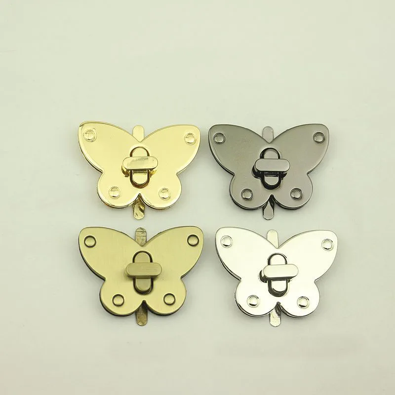 

10Pcs Butterfly Women Bag Lock Metal Twist Turn Mortise Lock Snap Handbag Buckles Clasp Closure DIY Leather Hardware Accessories