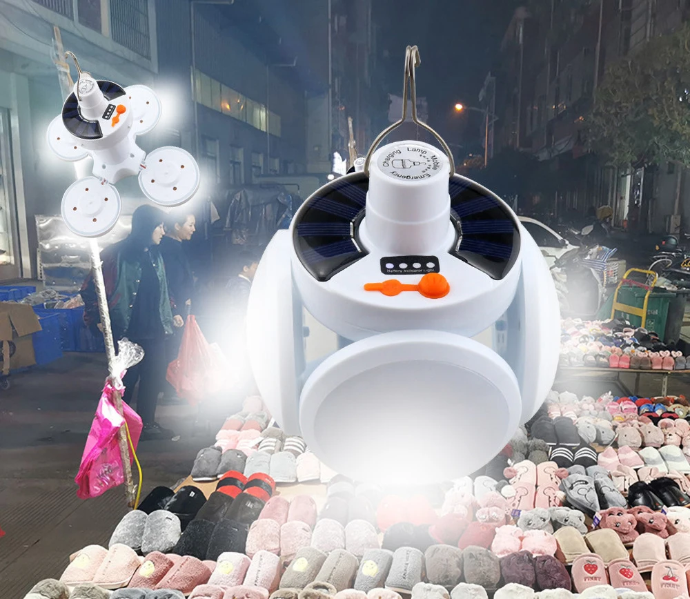 

42LED Solar Light Bulb LED Garage Light Solar Emergency DC Rechargeable Portable Lantern Camping Light for Night Lamp BBQ Trip