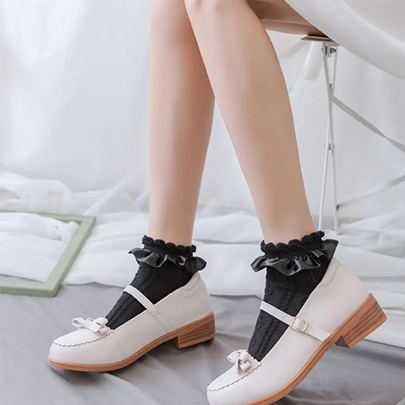 

Soft Lolita Socks Women Ankle Socks Breathable Sweet Short Socks Fashion Harajuku Princess Socks Comfortable Lace Ruffled Socks