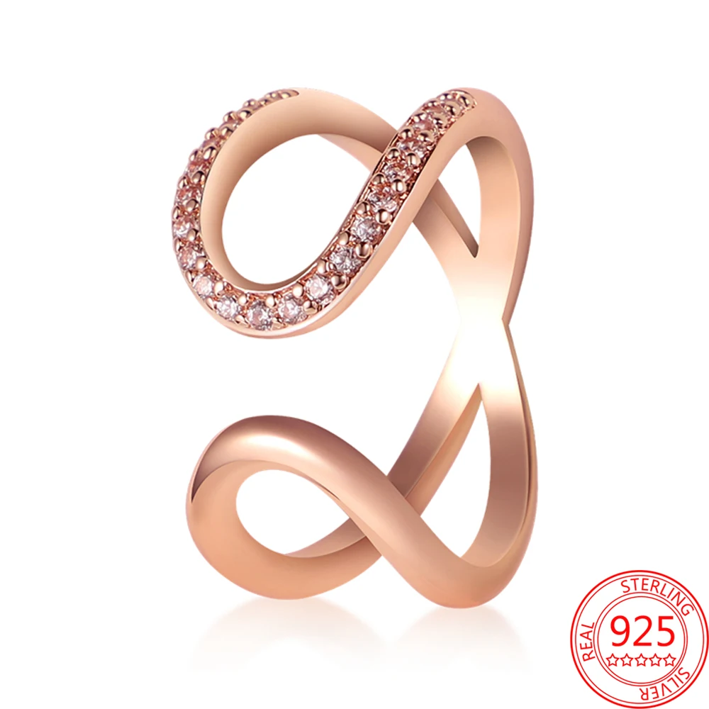 

New Hot Sale 100% 925 Sterling Silver Simplicity High-End Live Mouth Zircon Orange Ring Birthday Fashion Jewelry Gift For Women