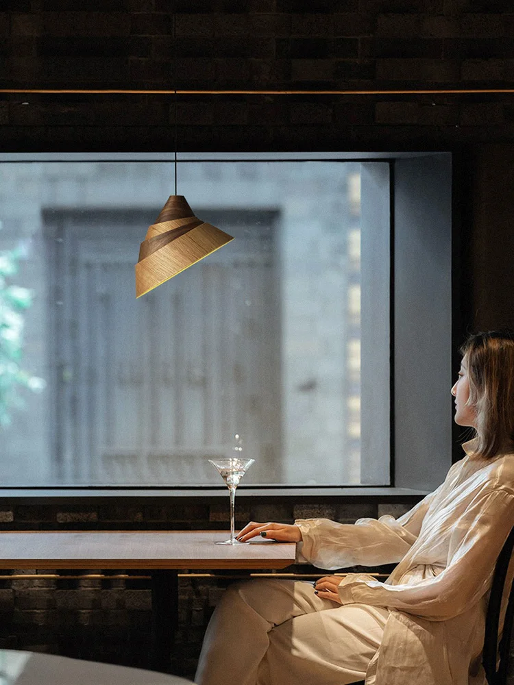 Offerte Designer Conchiglia In Legno Lampada A Sospensione Ristorante Individuale E27 Led Luci Della Stanza Per Soggiorno/sala Da Pranzo/modello Camera Da Letto Club Bar Caffetteria