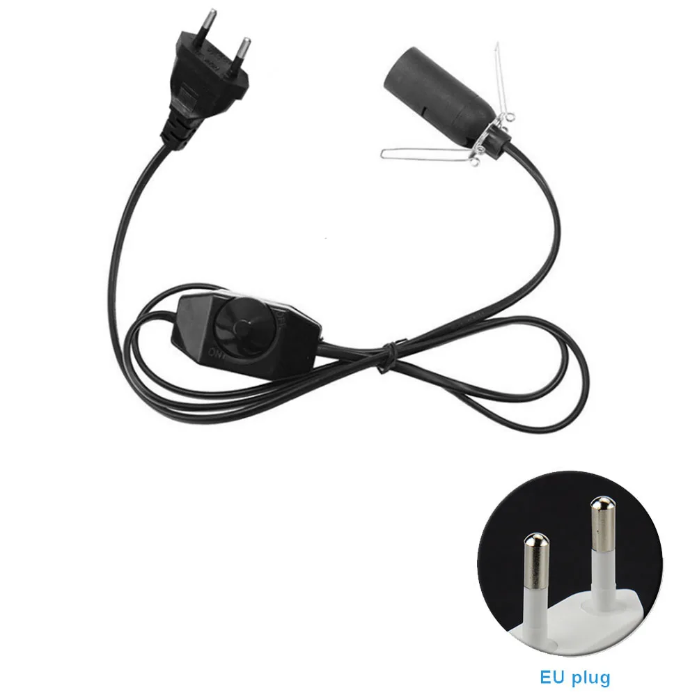 EU Plug ПВХ Соляная Лампа Электрический домашний контрольный кабель питания черный аксессуары переключатель стабильная мощность замена E14 разъем диммер - Цвет: EU Plug