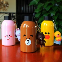 cute stainless steel thermal bottle for girls portable cartoon cup with doll outdoor sports thermos mug 650 ml