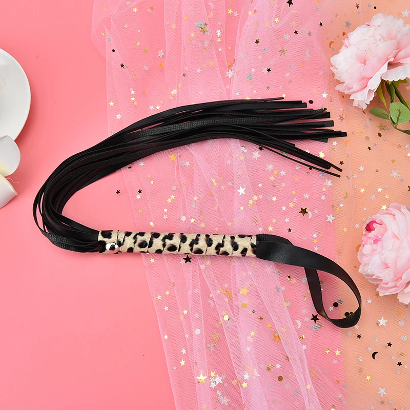 Леопардовая кожа фетиш плетка для шлепков весло Flogger секс игрушки пар