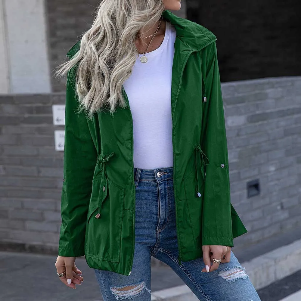 

women Trench Jacket 2021 New Harajuku Waterproof Jackets Loose And Versatile Outdoor Female Coats Casual Outdoor Hiking