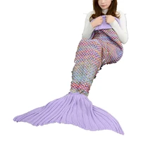 cammitever knitted mermaid tail blanket for adults teens kids crochet snuggle mermaid all seasons seatail sleeping blanket