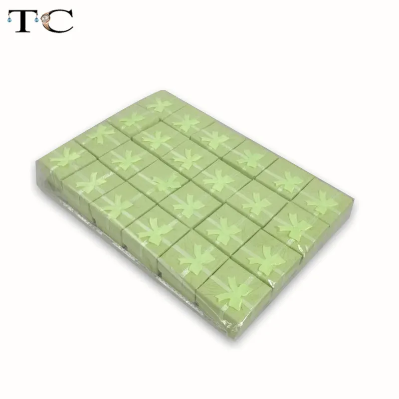 Green 48 шт./лот, разные подарочные коробки для ювелирных изделий, 4*4*3 см, разные цвета, коробка для колец, маленькие подарочные коробки - Цвет: Green