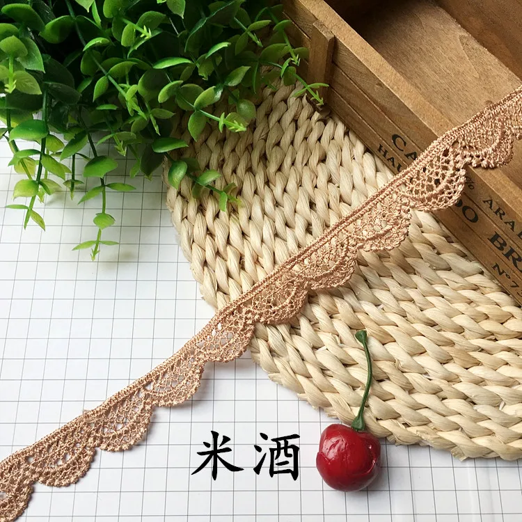 

1Yard Latest Gold Lace Fabric Applique Lace Ribbon 2.3CM For Sewing Trimmings Guipure Lace Collar Clothing encaje dentelle K23