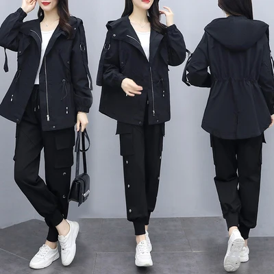 

Spring Autumn 2 Piece Sets Womens Outfits Hooded Two Piece Set Top And Pants Wholesale Clothing Casual Women's Tracksuits