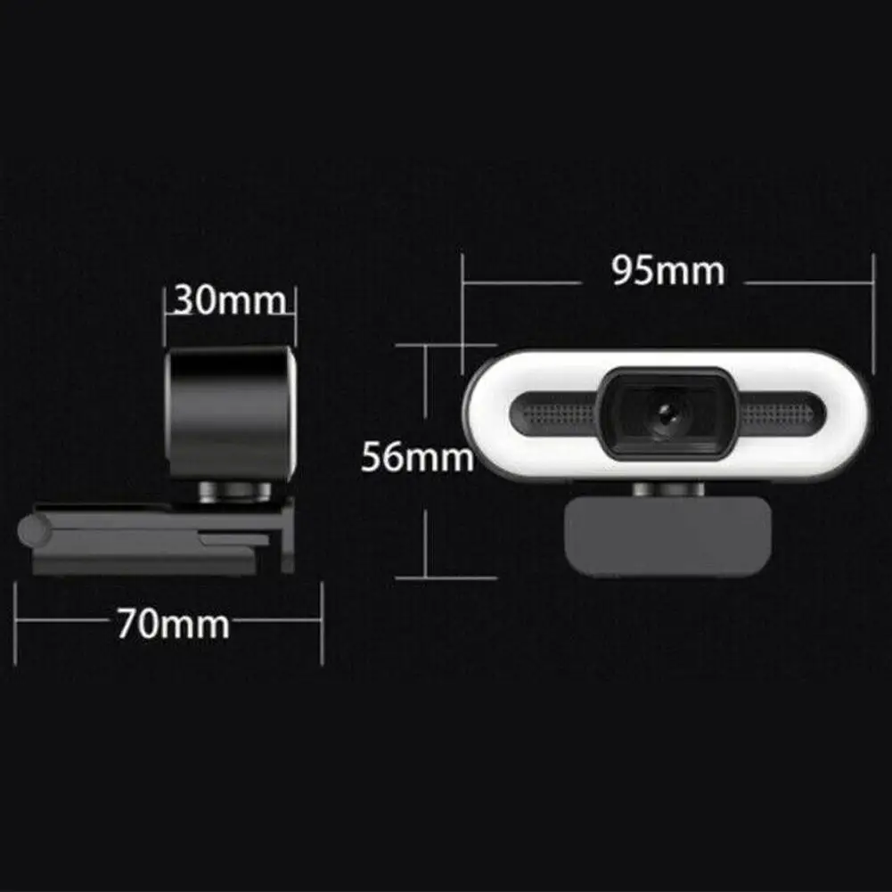 

4K Webcam Auto Focus HD Webcam with Fill Light Rotatable Laptop Web Camera PC Computer Camera With Microphone For Youtube Video
