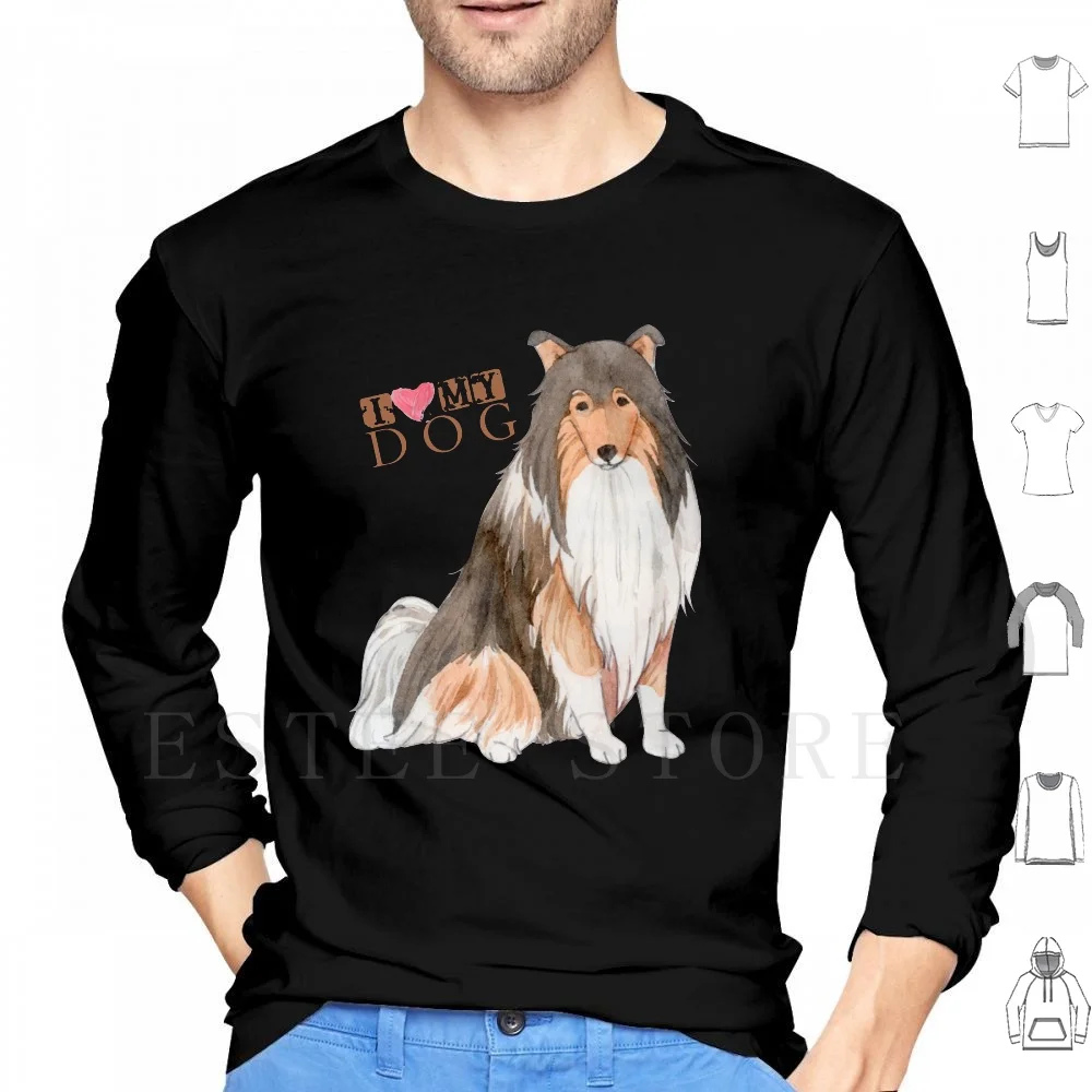 

Толстовка с длинным рукавом и надписью «I Love My Dog»