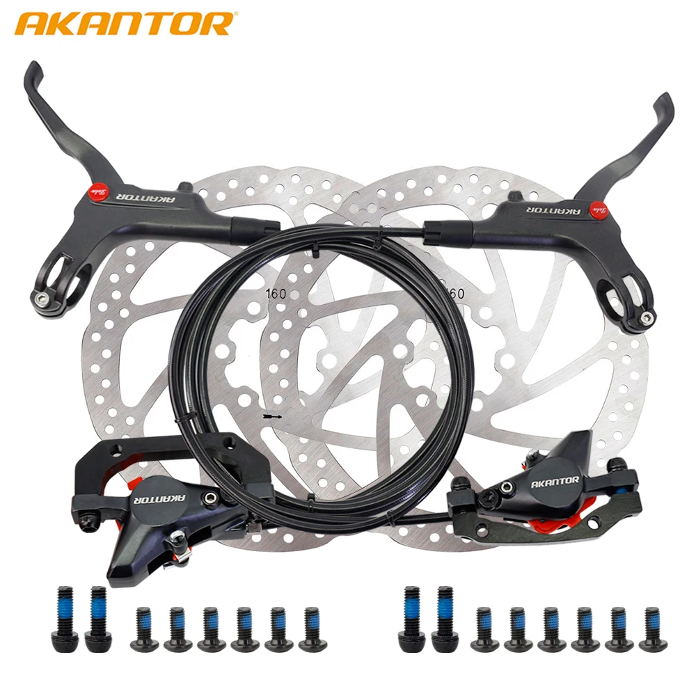 

AKANTOR bicycle brake ultralight hydraulic mountain bike disc brake bicycle parts brake kit front 8000 / rear 1400mm