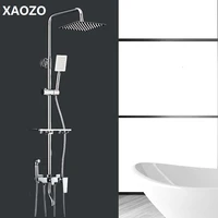 Bathroom Shower Set Head Bath Shower Mixer with Hand Shower Faucet Rainfall Shower Rain Waterfall Brass Shower Faucets Set