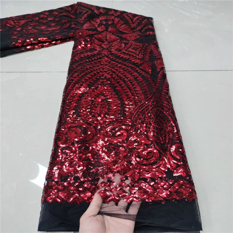 

Gold Black Milk Silk Lace sequins Fabric with Stones African Tissue Laces Fabrics Nigerian Milk Fiber Lace Fabric for Sewing