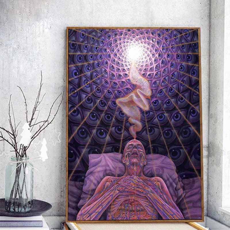 Alex серый абстрактный холст живопись искусство смерти настенный художественный