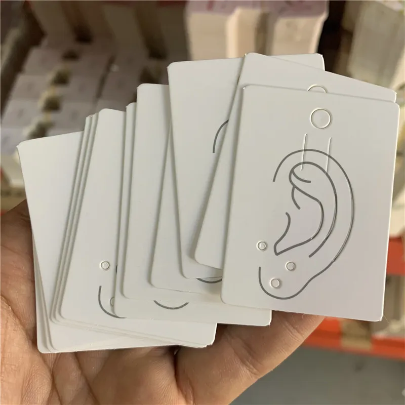 50pcs Kraft Paper Packing Tag Cards for Earring Jewelry Display Ear Bone Clip Nails Holder Handmade Jewelry Hanging Price Tags