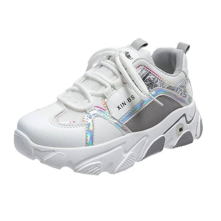

New Thick Bottom Women's Shoes Old Daddy Shoes Student Women Breathable Casual Lace-up Low-top Sneakers Women