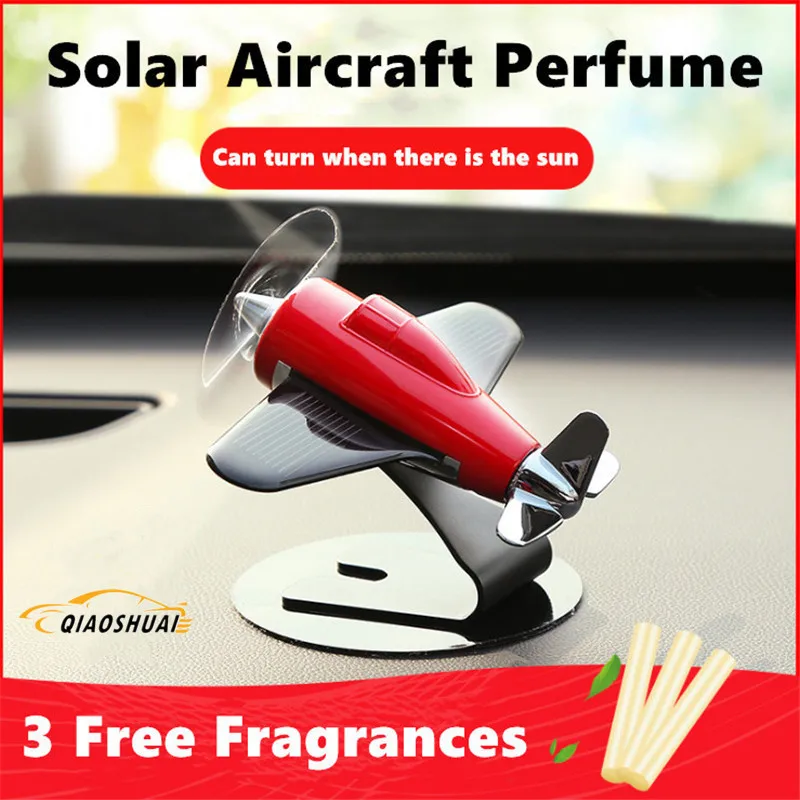 

1PC 3 Colors Solar Spin Bombing Plane Air Freshener Car Dashboard Perfume Decoration Aromatherapy Interior Ornament Accessories