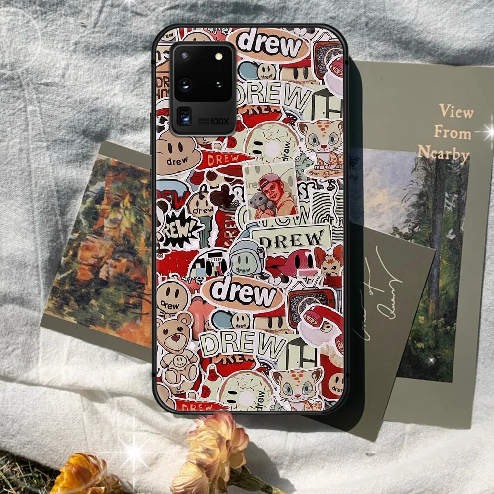 

drew Justin Bieber Emoticons Phone Case Cover Hull For Samsung Galaxy S 7 8 9 10 e 20 FE edge uitra plus Note 9 10 20 black