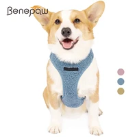benepaw breathable fleece dog harnes leash set for small medium dogs durable soft adjustable no pull pet puppy vest easy walk