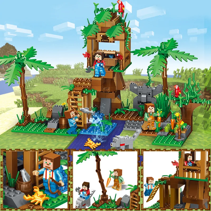 342 шт. детские строительные блоки игрушки совместимые с Legoingly city Minecrafted остров