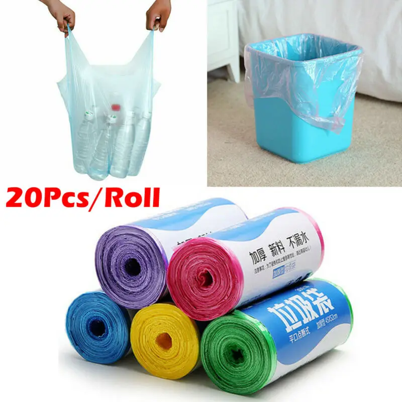 Мусорные мешки для мусора черные в кухонном туалете с ручкой экологически чистые