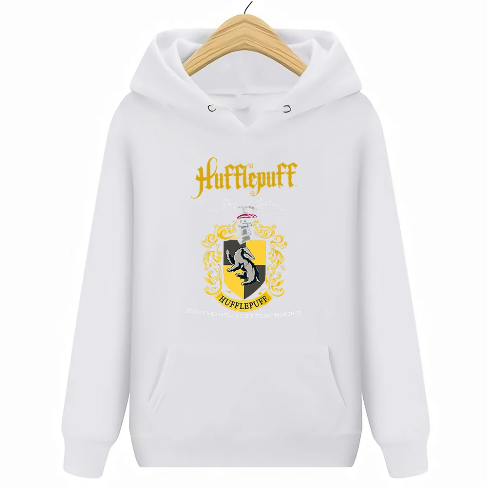 Белый Hufflepuff Квиддич команда гребень Официальный мужские черные толстовки Размер S-3XL - Цвет: Белый