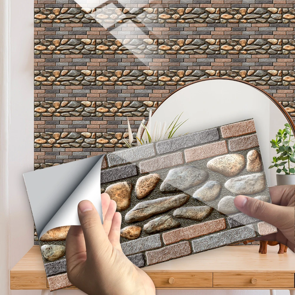 10 шт. мраморная плитка с узором из булыжника наклейка для кухни ванной спальни