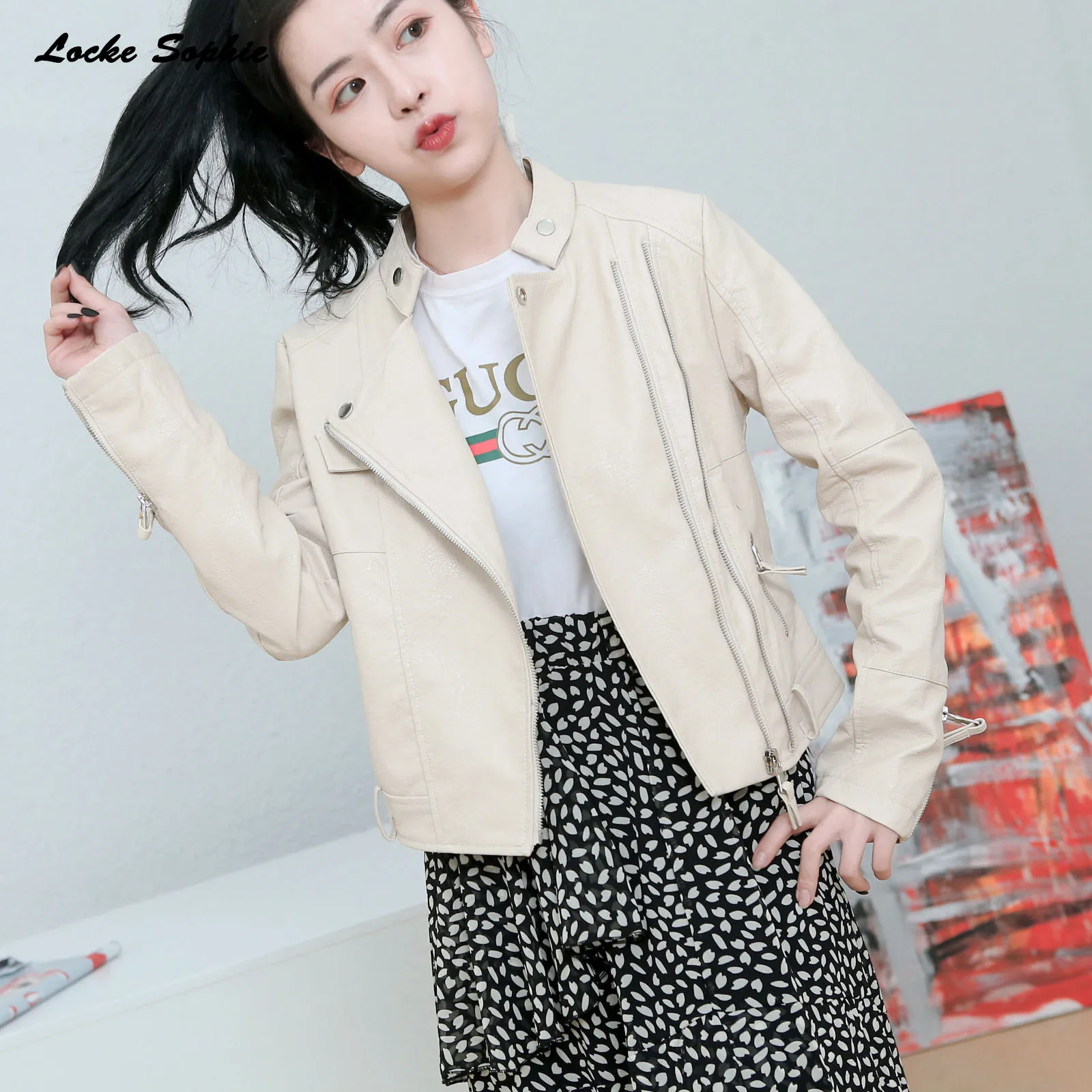 Женская короткая куртка большого размера пальто осень 2020 искусственный мех